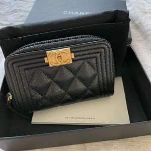 Chanel Boy Caviar Card Coin Holder Wallet